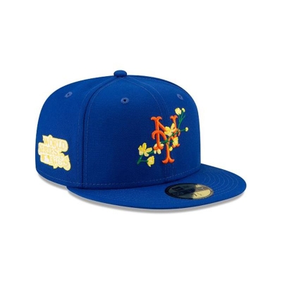 New York Mets Gorra | New Era MLB Side Patch Bloom 59fifty Fitted Cap Mexico - Azules
